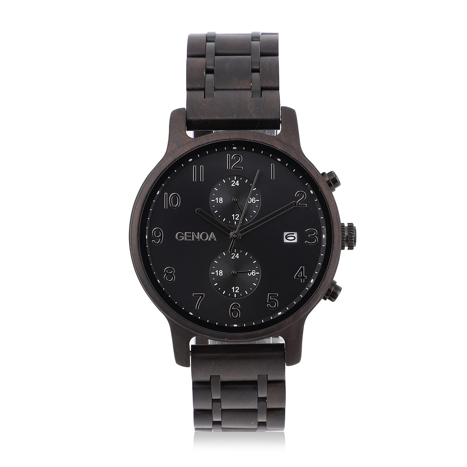 Shop LC Genoa Japanese Automatic Movement Black Dial Watch - Stainless Steel Strap & Sandalwood Back - Elegant Dress Watch for Men & Women - Perfect Mother's Day Gift, Anniversary Present & Formal Occasion Accessory