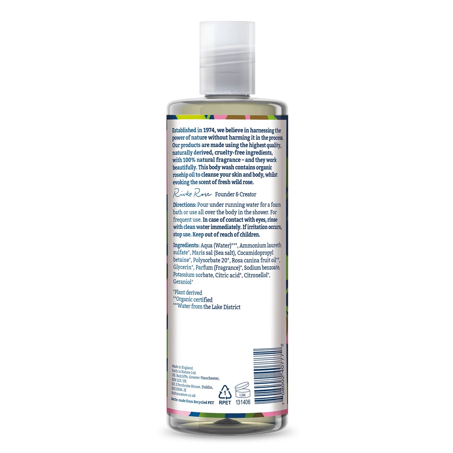 Faith in Nature Wild Rose Body Wash 400ml - Natural & Vegan Body Cleanser for Dry & Sensitive Skin | Hydrating & Soothing Shower Gel for Women & Men | Perfect for Daily Use & Spa Days