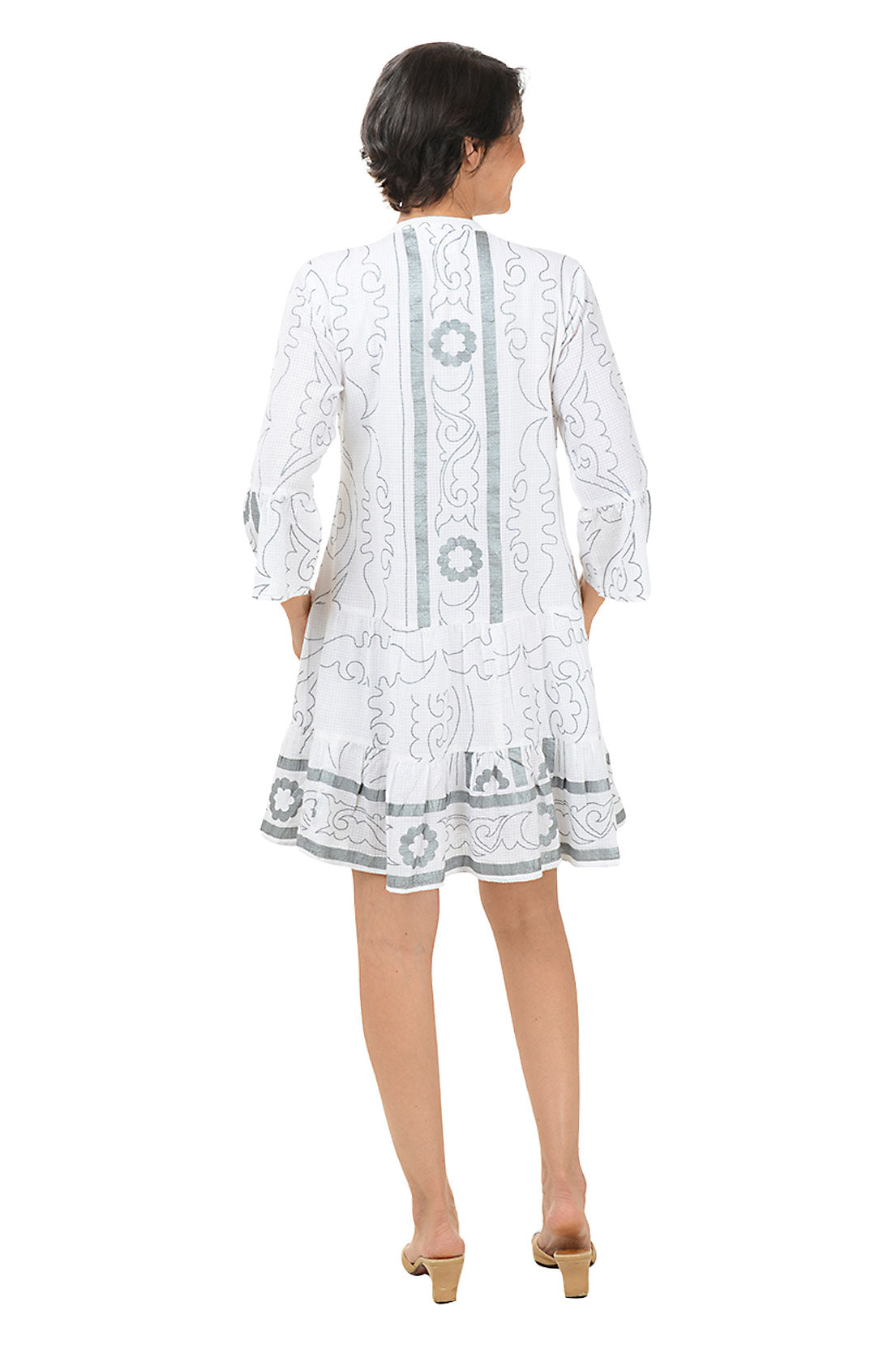 Arthena Pleated Button Front Dress - Women's Elegant Flowy Midi Dress for Work, Party & Special Occasions
