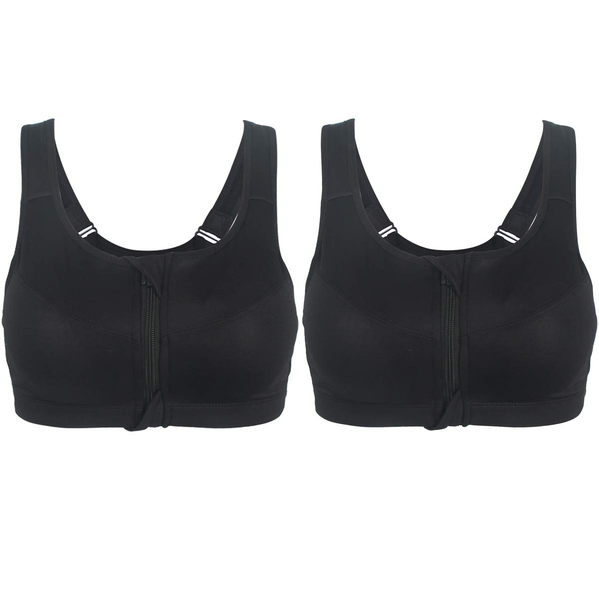 CAREONLINE Women's Zip Front Sports Bra - Wireless Padded Workout Yoga Bras for Running, Gym & Activewear | Comfortable Support for High-Intensity Training