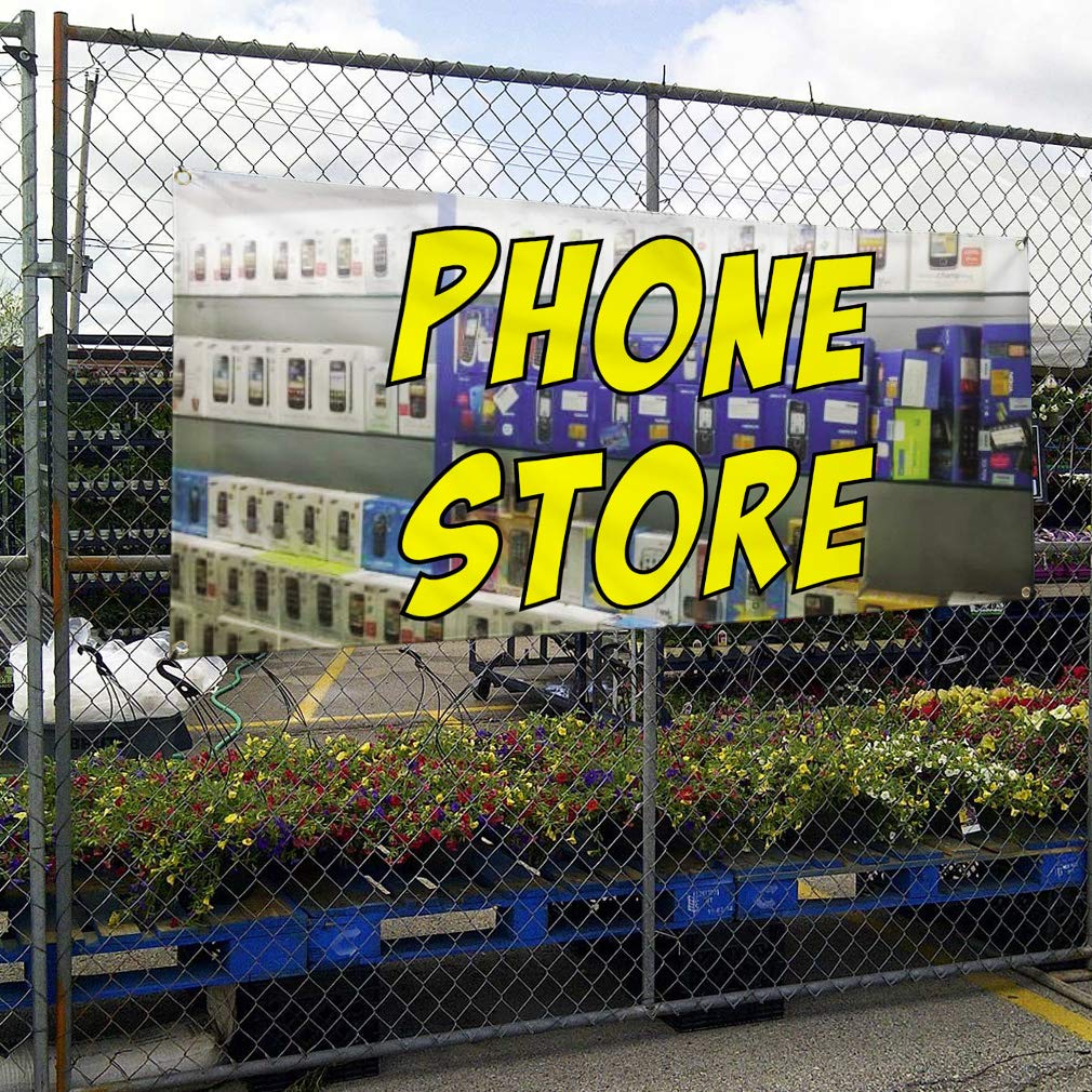 Vinyl Banner - 48x96 Inches, Weatherproof Outdoor Advertising Sign with 8 Grommets for Retail Stores, Phone Shops & Industrial Yard Use - Multiple Sizes Available for Business & Event Signage