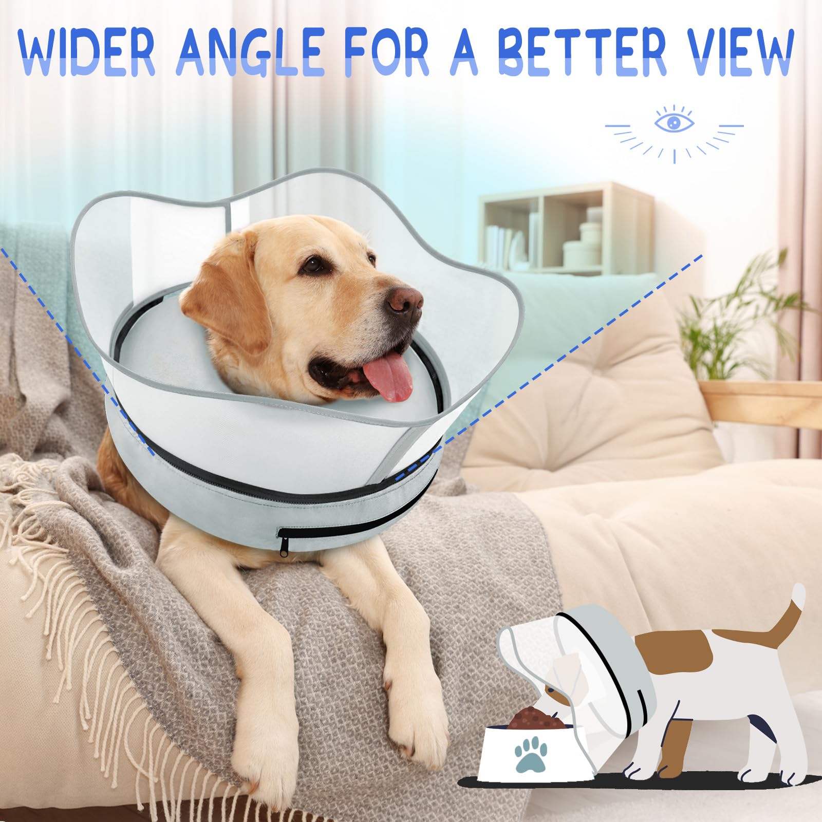 **Inflatable Dog Cone Collar – Soft Post-Surgery Recovery Collar for Small, Medium & Large Dogs – Prevents Licking & Scratching – Comfortable Alternative to Plastic Cones – Perfect for Wound Healing & Pet Recovery**    *(Use Case: Ideal for post-surgery recovery, wound protection, and preventing pets from licking or scratching injuries.)*