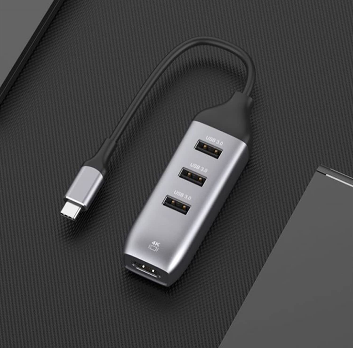USB C to HDMI Adapter with 3-Port USB 3.0 Hub - 4K Video Output for MacBook Pro/Air, iPad, Dell XPS 13/15, Surface Pro & Android Devices | DP Alt Mode Required | Perfect for Home Office, Conference Presentations & Multi-Screen Entertainment