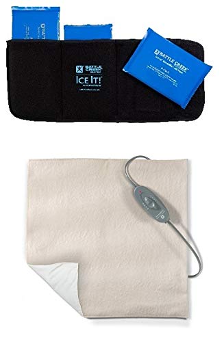 Electric Heating Pad & Cold Therapy Kit for Back Pain Relief - Soothe Muscle Aches & Stiffness at Home or Office