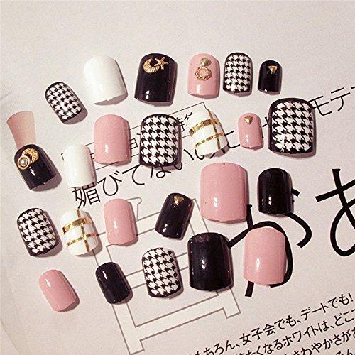 24 Pcs Short Acrylic Fake Nails - Full Cover False Nails for DIY Nail Art | Natural Look for Daily Wear & Special Occasions