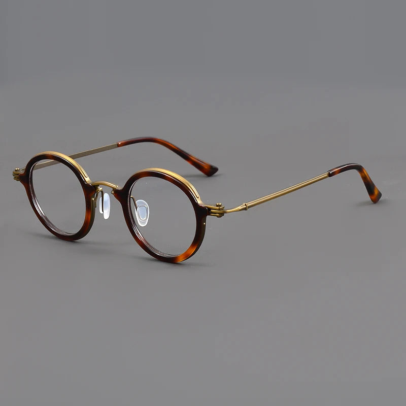 Stylish Unisex Round Titanium Acetate Eyeglasses Frame 95899 - Lightweight & Durable for Work, Reading & Everyday Wear