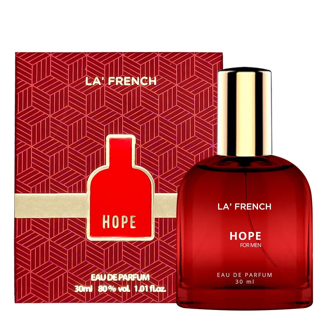 La French Hope Perfume for Men 30ml | Long Lasting Eau De Parfum | Premium Luxury Cologne with Fresh Scent | Travel Size & Date Night Fragrance | Perfect for Office, Evening Events & Romantic Occasions