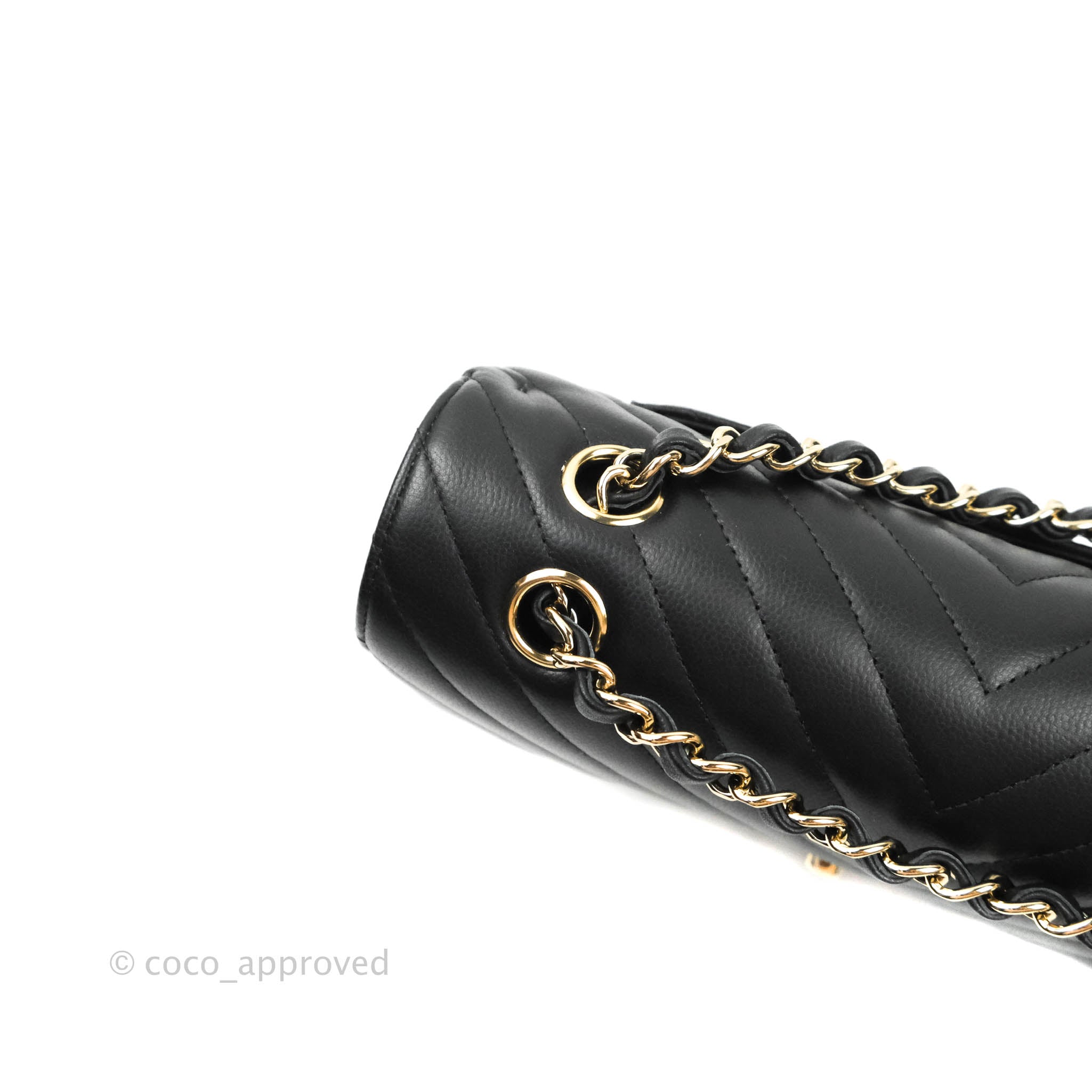 Chanel Classic Chevron Small Medium Double Flap Bag Black Caviar Leather Gold Hardware - Luxury Handbag for Women, Perfect for Parties, Work & Everyday Use