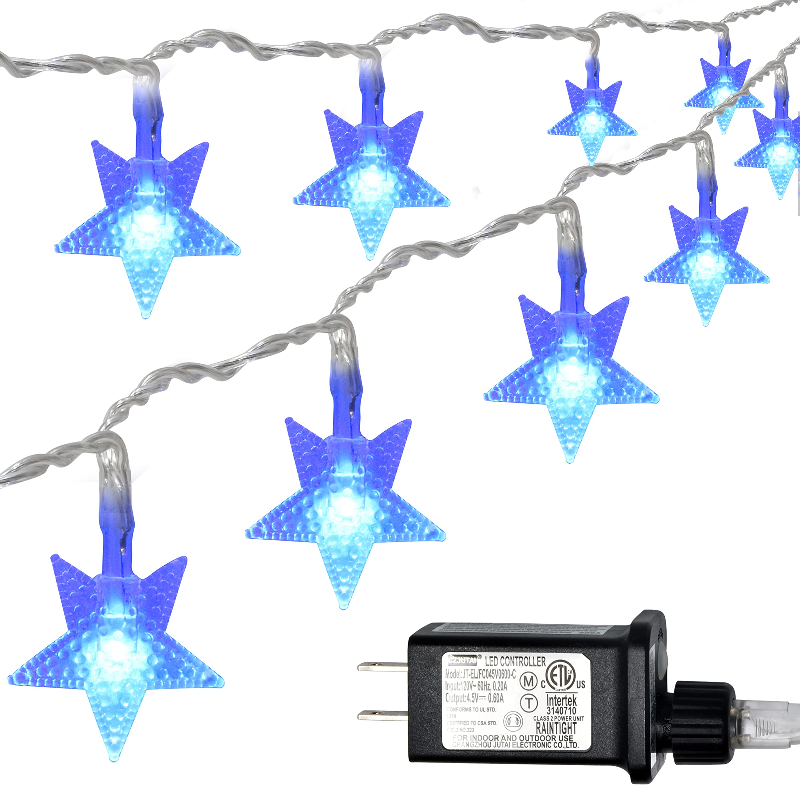 100 LED Blue Star String Lights - 49ft Fairy Lights with 8 Modes for Indoor/Outdoor Christmas Decorations | Waterproof UL Certified for Christmas Trees, Gardens, Weddings, Bedroom & Party Decor | Perfect for Holiday Lighting, Patio Ambiance and Romantic Settings