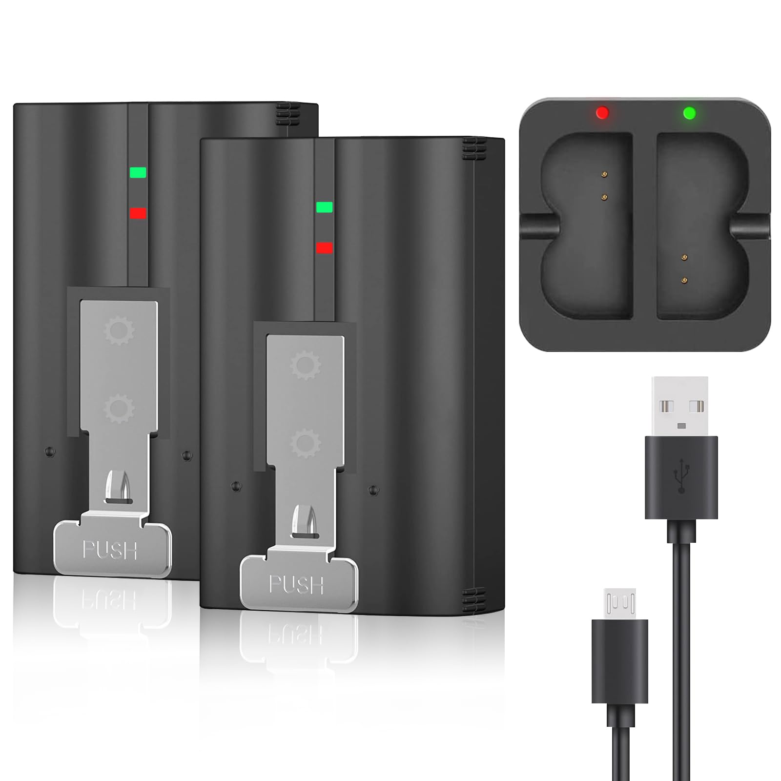 2-Pack 6040mAh Replacement Battery with Charger for Ring Doorbell Camera 2/3/4, Spotlight Camera & Stick Up Cam - Long Lasting Rechargeable Li-ion Batteries (3.65V) - Perfect for Home Security & Indoor Camera Use