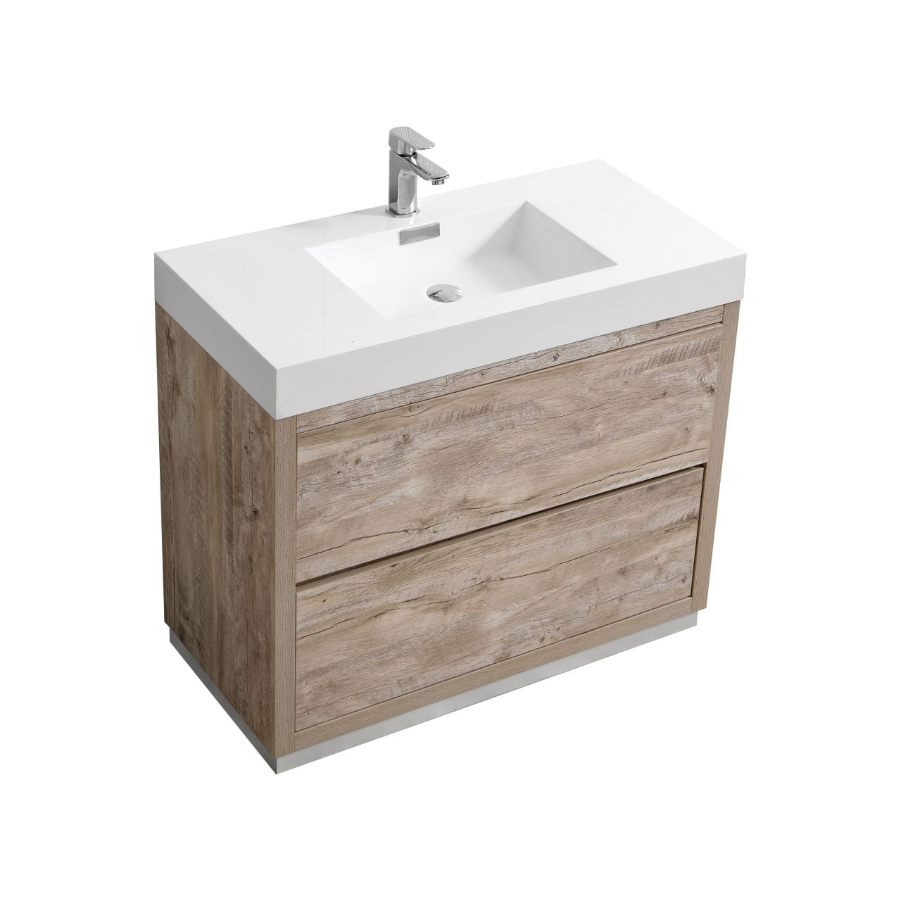 Modern Floor Standing Bathroom Vanity with Nature Wood Finish - Elegant Storage Cabinet for Bathroom, Bedroom, or Entryway Organization