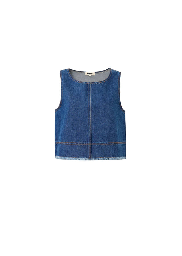 Dafne Women's Blue Denim Crop Top - Stylish Short Sleeve Shirt for Casual Outfits, Summer Fashion & Streetwear
