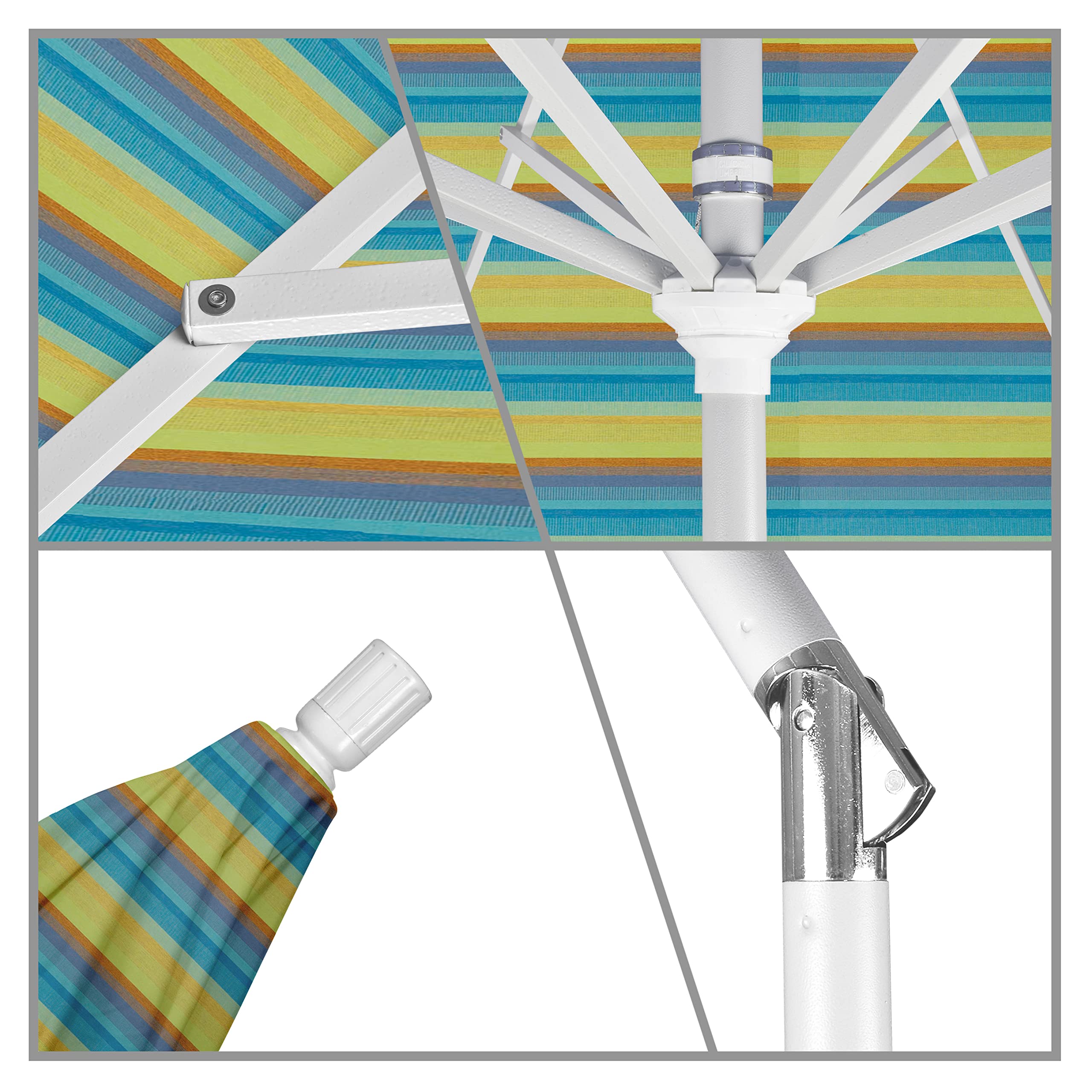 11' Aluminum Market Umbrella with Crank Lift & Tilt - Outdoor Patio & Cafe Use
