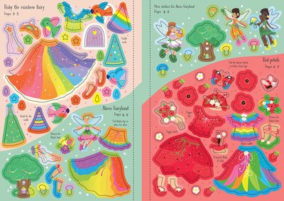 Little Sticker Dolly Dressing Rainbow Fairy Activity Book by Fiona Watt | Usborne Softcover | Creative Play & Dress-Up Fun for Kids