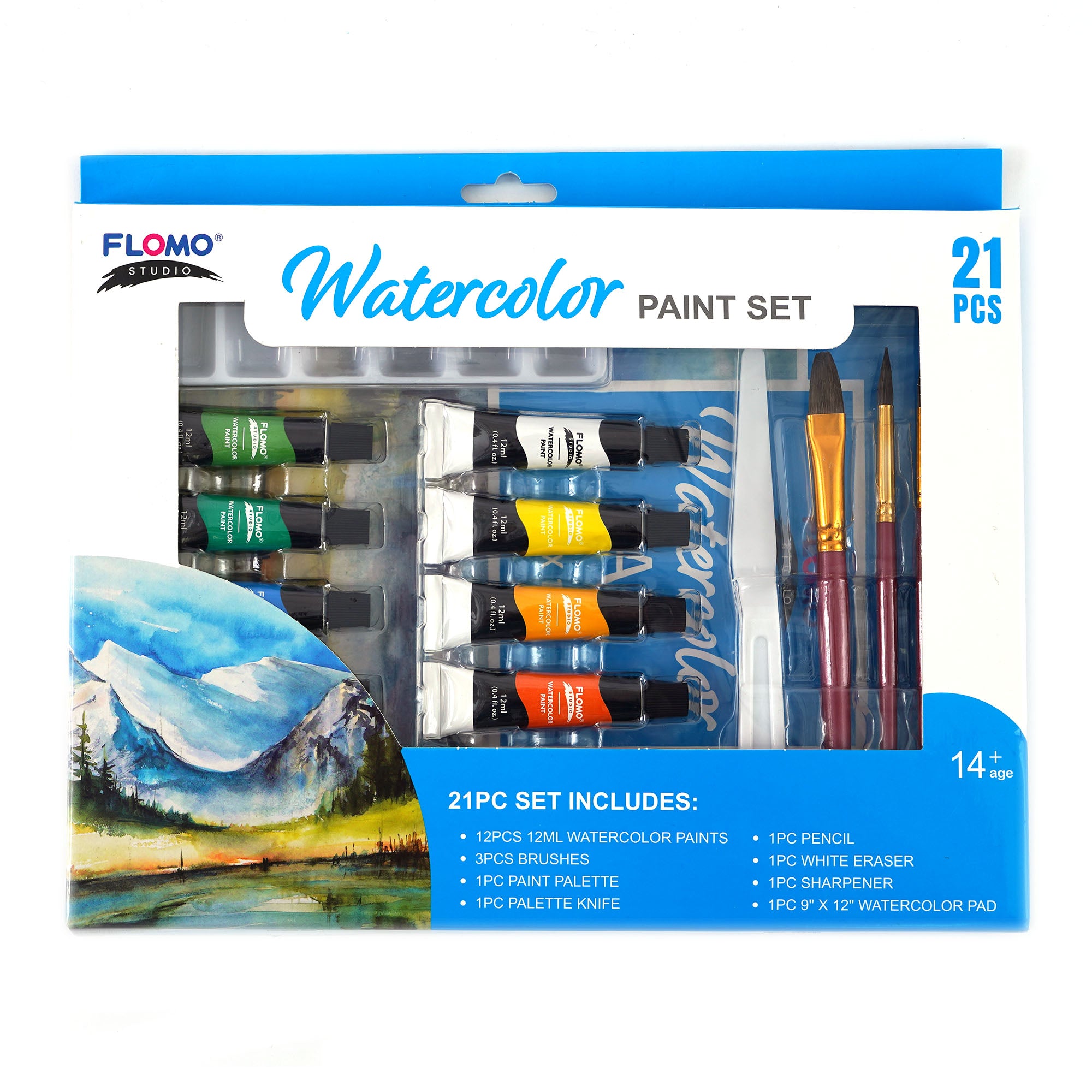 21-Piece Watercolor Paint Set for Artists & Beginners - Premium Quality for Painting, Sketching & DIY Art Projects - Perfect for Kids, Students & Adults