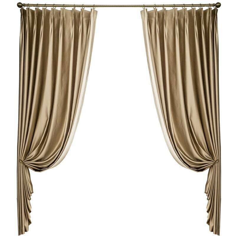 Rémy Gold Satin Plain Blackout Thermal Curtains for Bedroom & Living Room - Energy Efficient Insulated Window Drapes for Light Blocking & Privacy