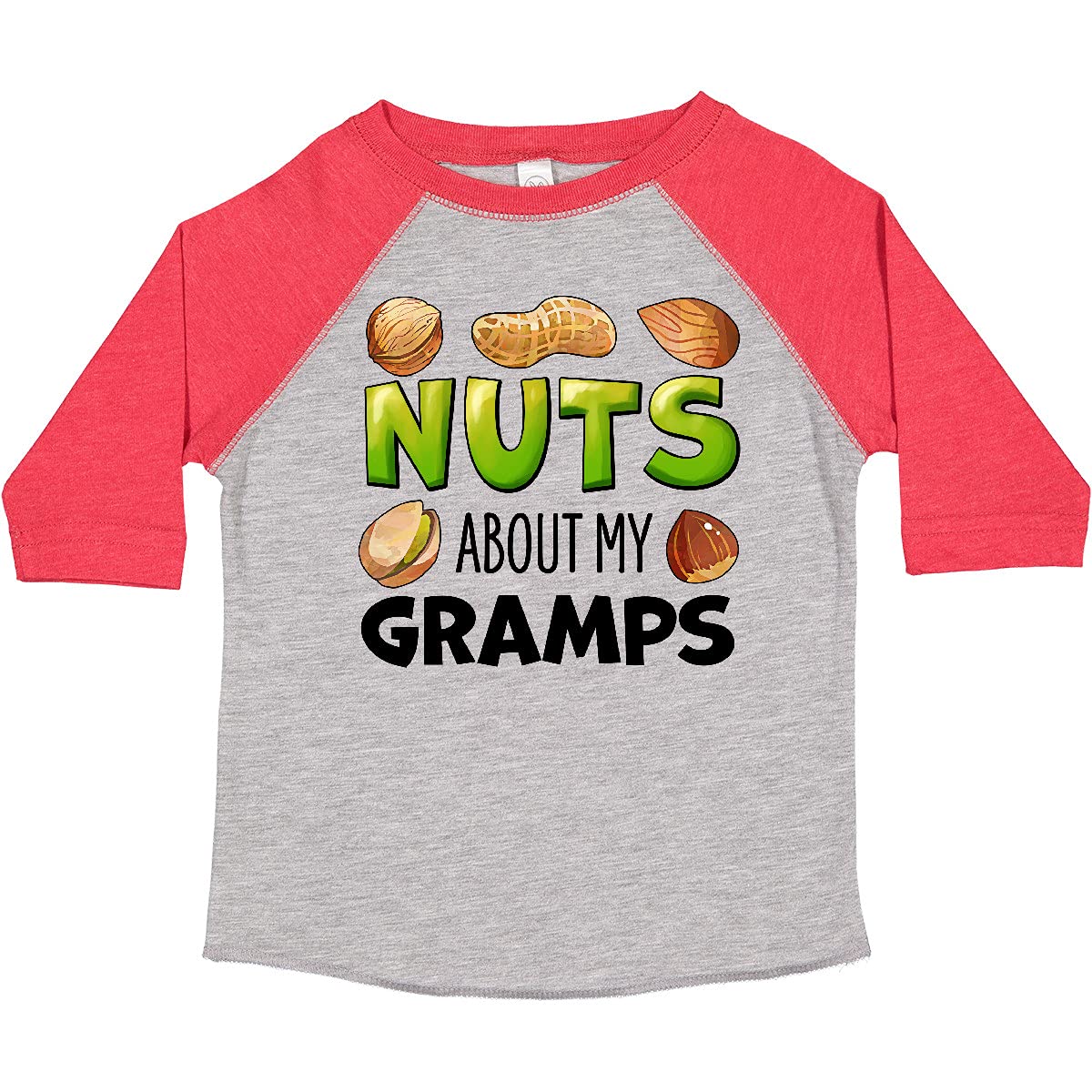 Inktastic Nuts About My Gramps Peanut Almond Pistachio Toddler T-Shirt - Cute Grandpa Gift for Toddlers, Boys & Girls - Perfect for Family Reunions, Grandparents Day & Casual Outings