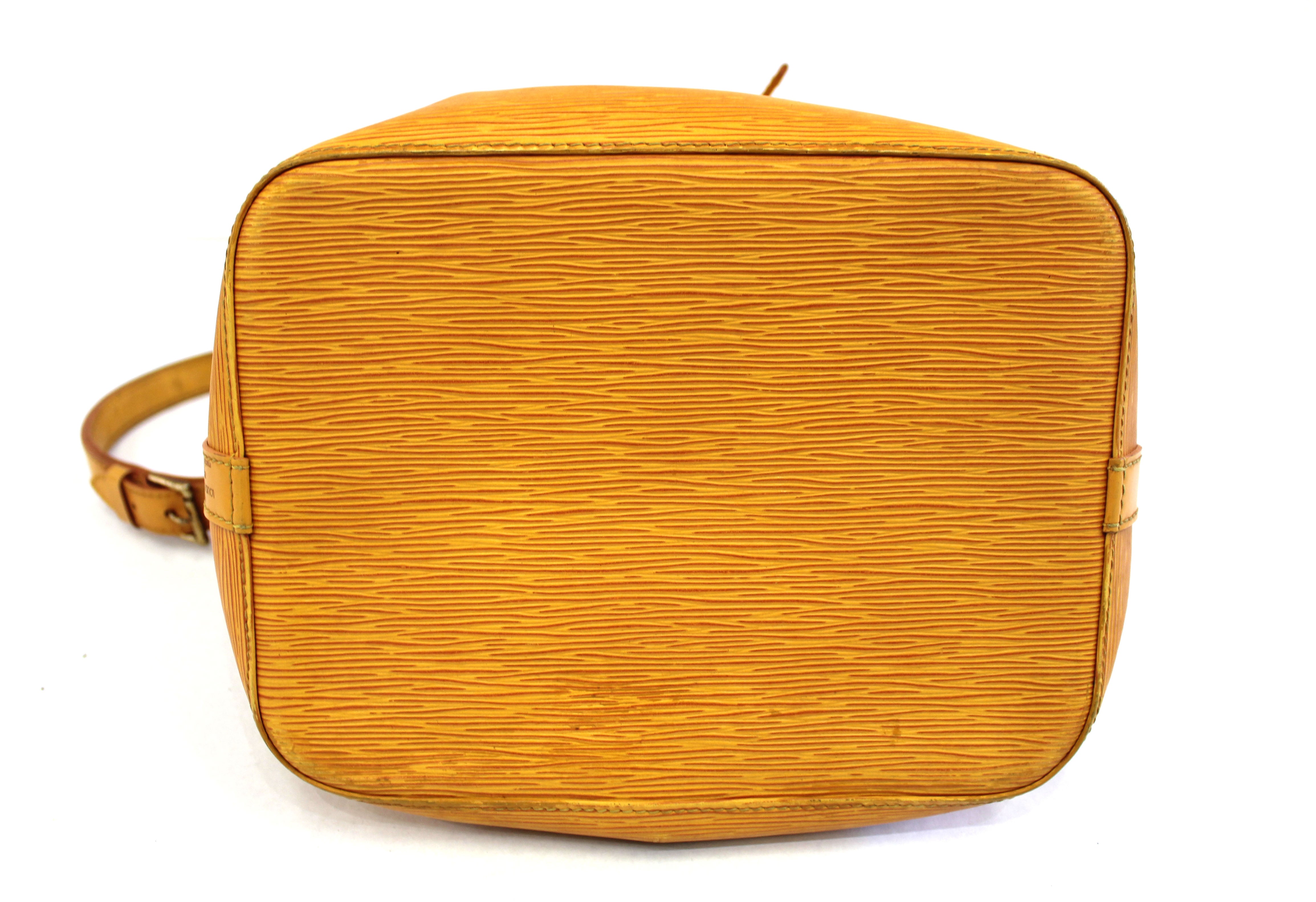 Authentic Louis Vuitton Epi Yellow Leather Petit Noe Handbag - Luxury Crossbody Purse for Women, Perfect for Date Night & Special Occasions
