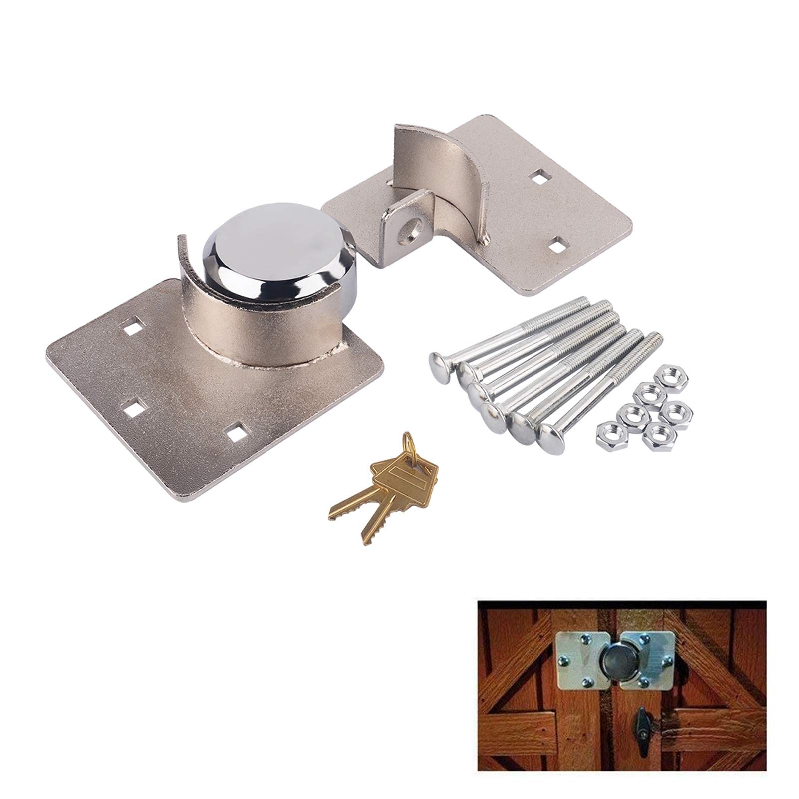 Heavy Duty Steel Security Hasp Shackle Lock Set with Bolt - 73mm Van Garage Shed Door Padlock for Enhanced Protection | Ideal for Storage Units, Tool Sheds & Outdoor Equipment Security