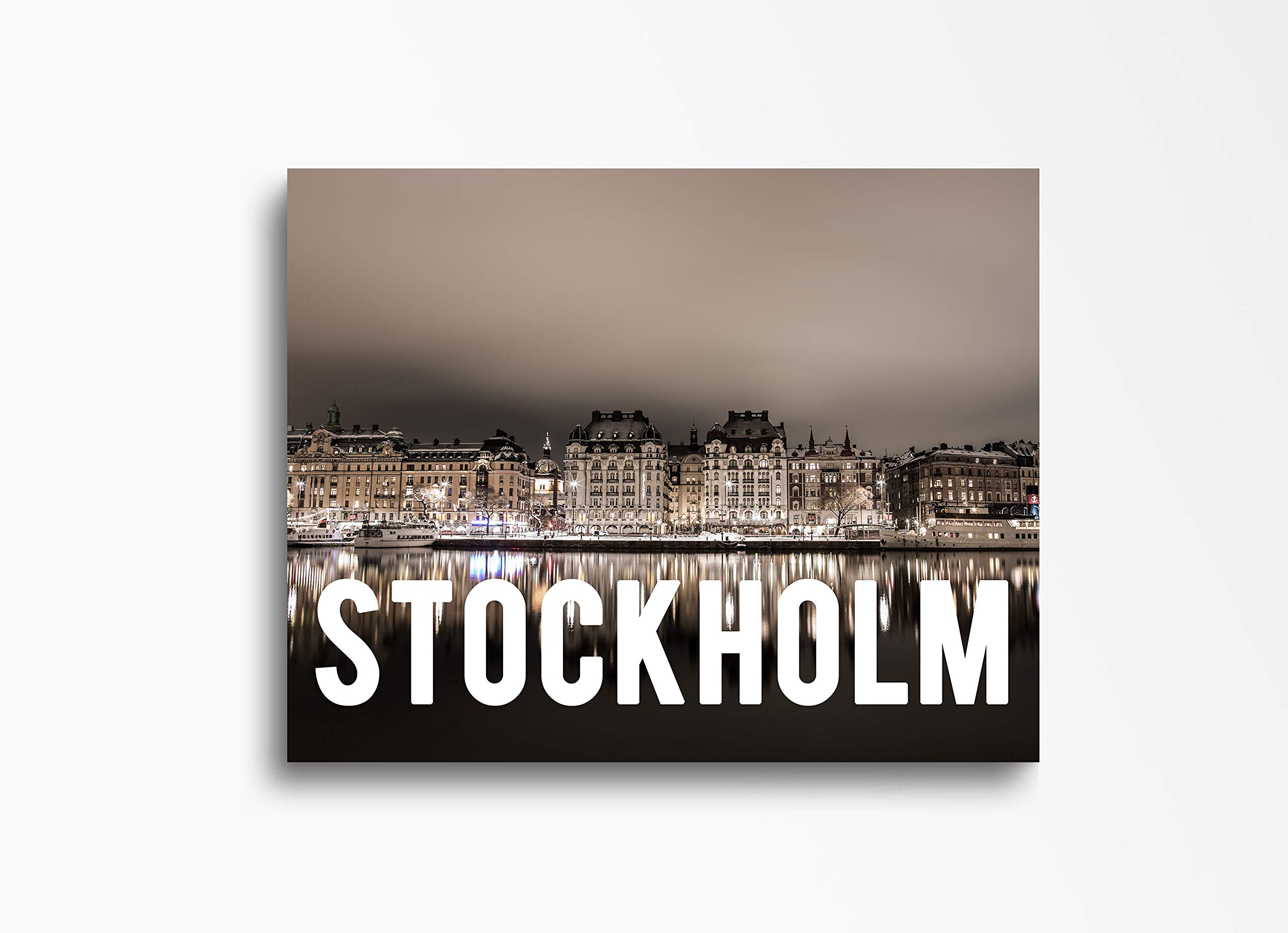 Stockholm Skyline Canvas Wall Art - 30x40 Inch Downtown Cityscape Painting, Ready to Hang Home Decor for Living Room, Bedroom, Office & Kitchen | Perfect for Scandinavian Interior Design & Modern Home Styling