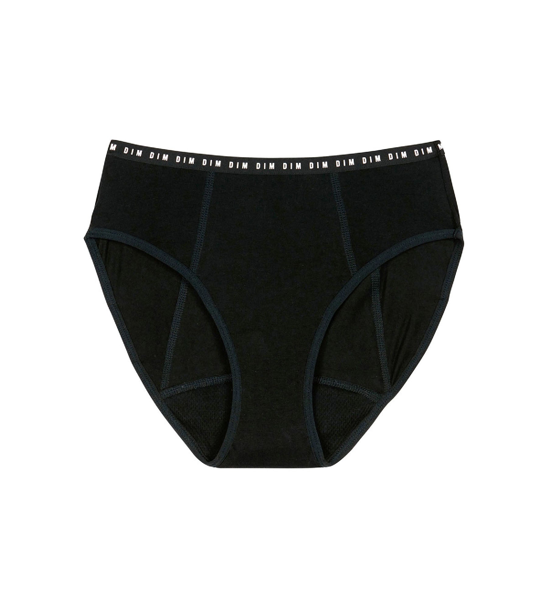 Organic Cotton Black Medium Flow Period Underwear for Girls - Comfortable & Leak-Proof Menstrual Panties - Perfect for School, Sports & Sleep