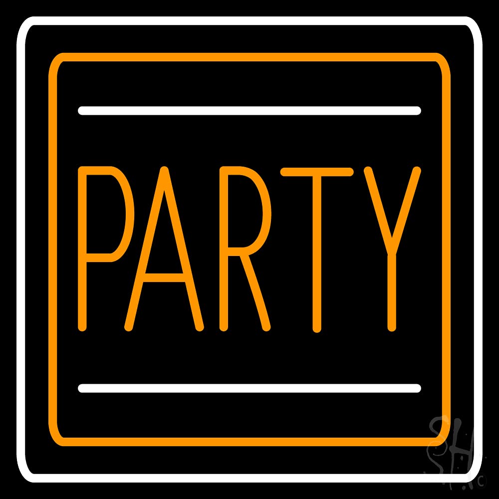 24x24 Inches LED Neon Party Border Sign with Dimmer - Premium Indoor Neon Light for Events, Weddings & Home Decor - Black Square Acrylic Backing, Bright Custom Neon Wall Art