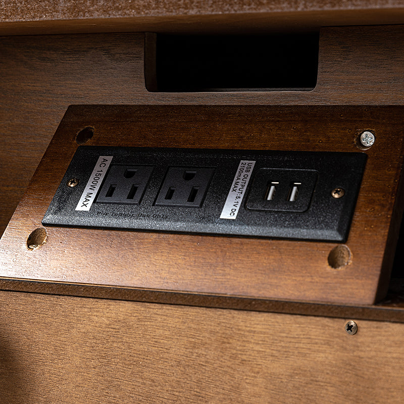 2-Drawer Nightstand with Built-in USB Outlets - Modern Bedside Table for Charging Devices, Perfect for Bedroom, Living Room, or Office