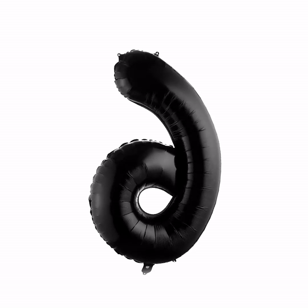 Balloonify Black Mylar Number 6 Balloon - 40 Inch Large Foil Balloon for Birthday Parties, Anniversaries & Special Events (1 Count Box)