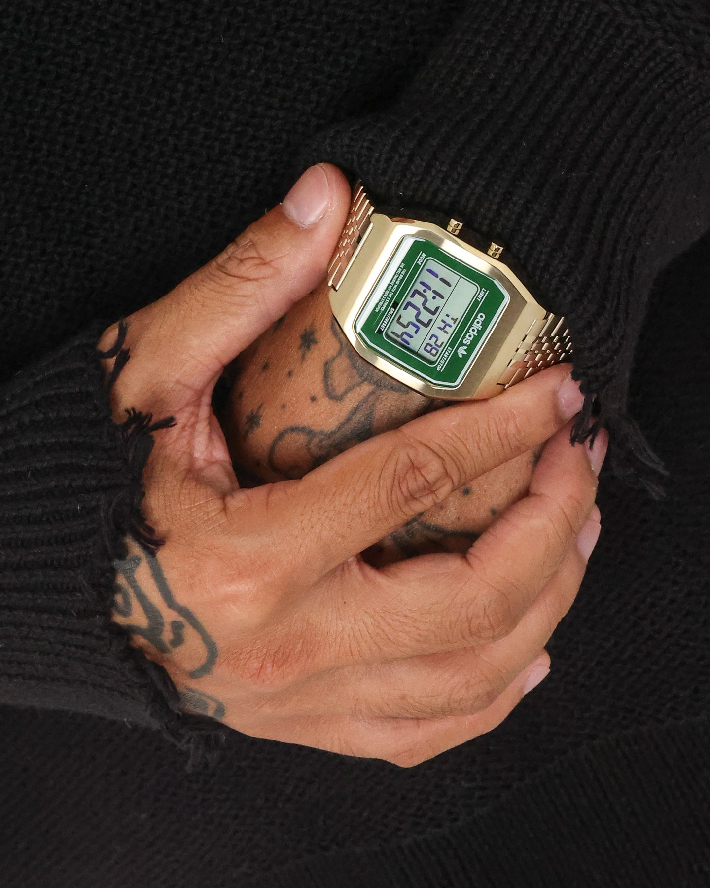 Adidas Digital Two 36MM Gold/Green Watch - Stylish Unisex Sports Watch with Digital Display for Running, Gym & Outdoor Activities