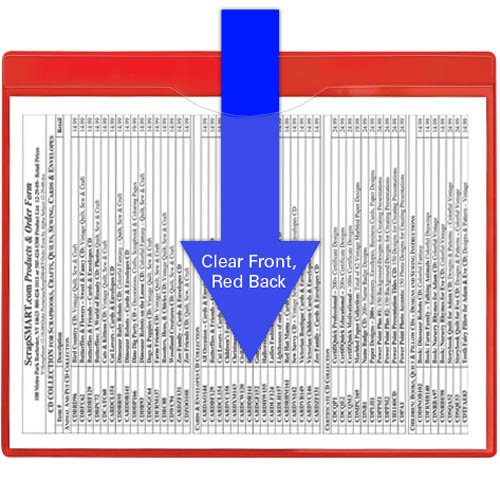 StoreSMART® Heavy Duty File Jackets - 500-Pack with Red Plastic Back & Clear Plastic Front - Letter Size Document Protectors for Office, School, and Home Organization - FJ85PQR-500
