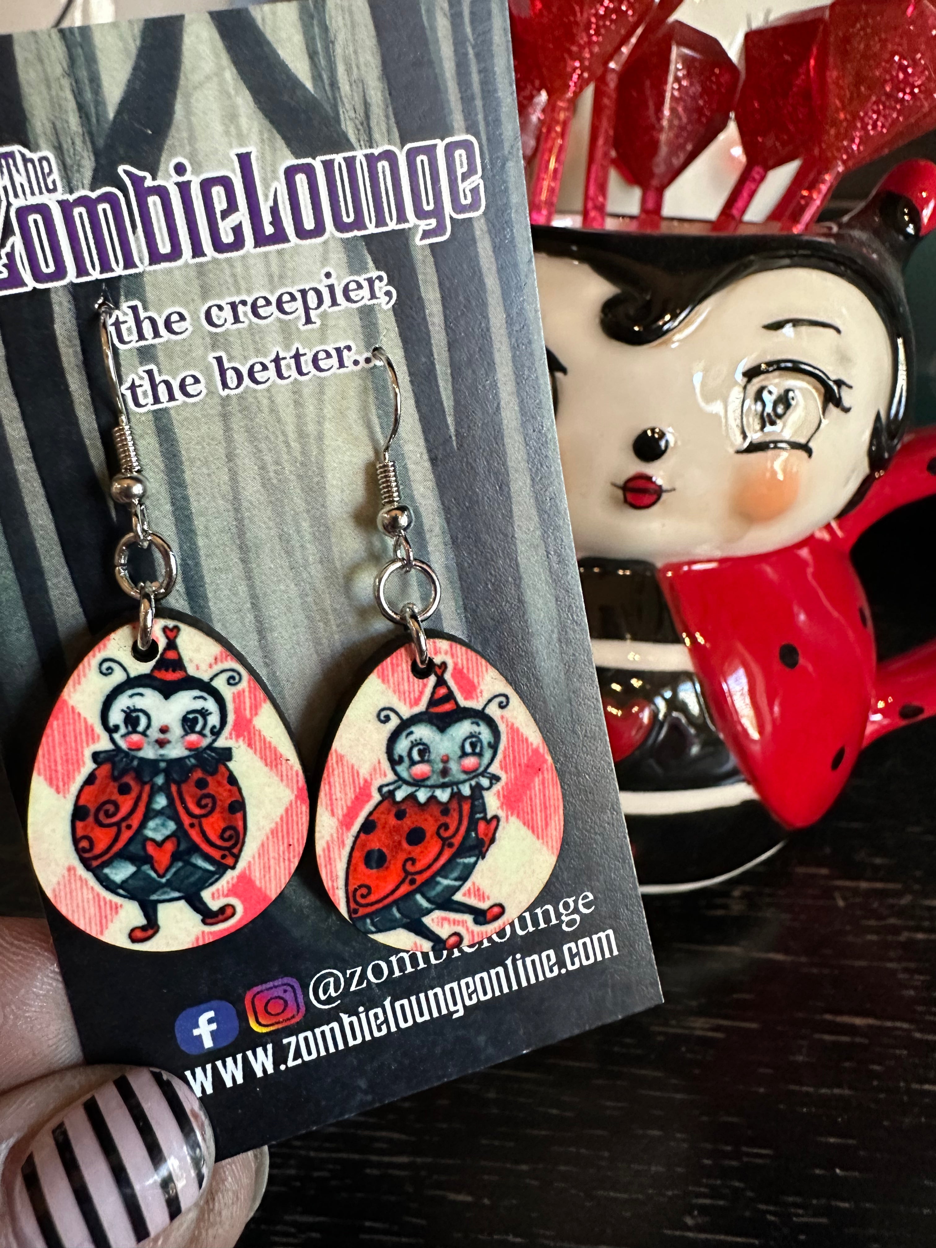 Johanna Parker Design Love Bugs Earrings - Cute Handmade Dangle Earrings for Women, Unique Valentine's Day Gift for Her, Perfect for Date Nights & Special Occasions