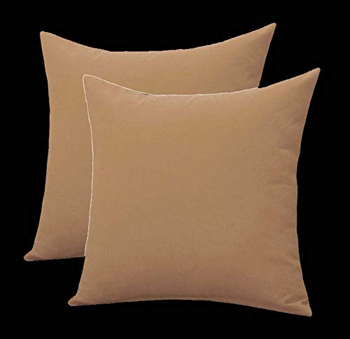 Premium Cotton Decorative Square Pillow Cover 24x24 Inches - Soft Cushion Case for Sofa, Bed, Chair - Home Decor Throw Pillow for Living Room, Bedroom, Office