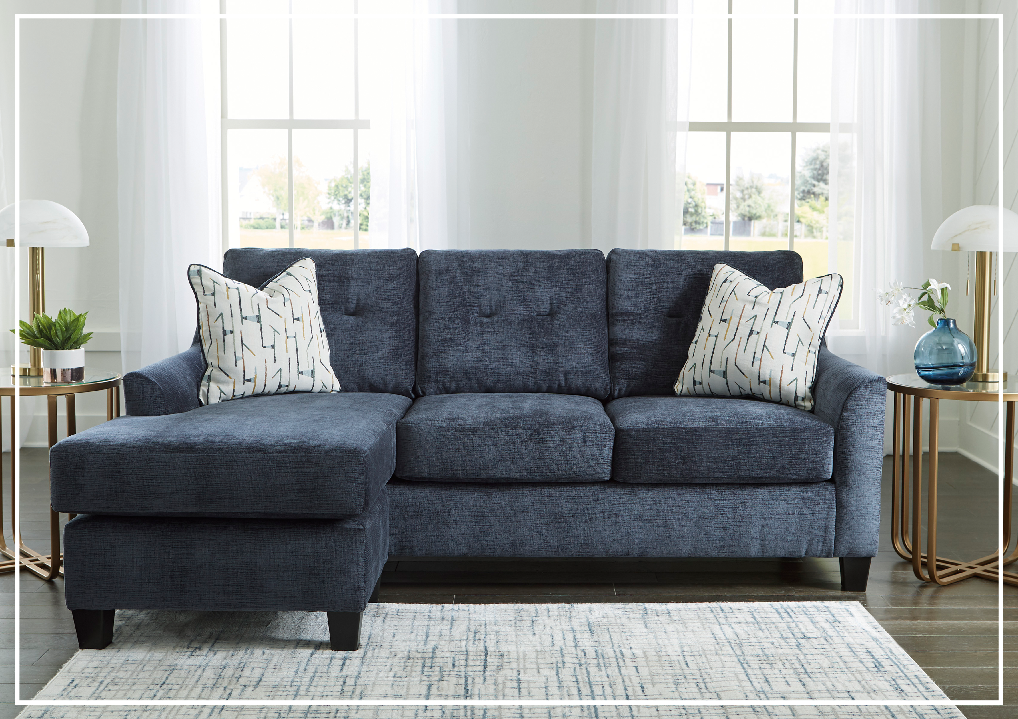 Gio Italia Ammonite Queen Sofa Sleeper with Chaise Lounge - Convertible Sectional Couch Bed for Small Spaces & Guest Rooms - Perfect for Apartments, Living Rooms and Overnight Guests
