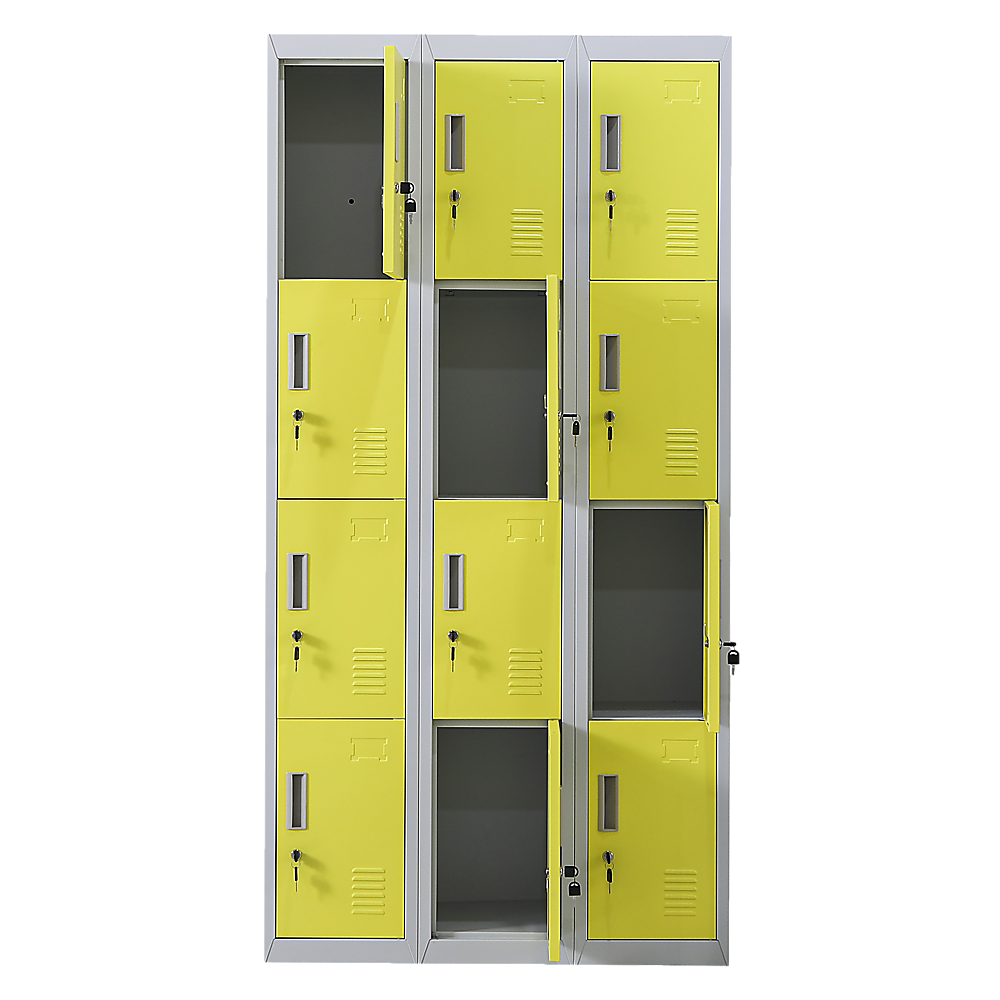 12-Door Locker for Office, Gym, Shed, School & Home Storage - Heavy Duty Standard Lock with 2 Keys - Perfect for Secure Personal Belongings & Equipment Storage