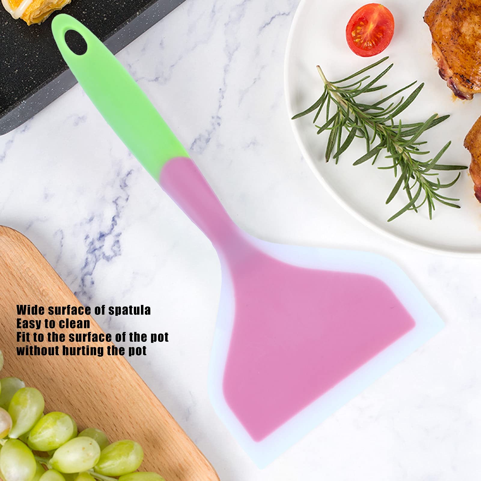 Non-Stick Silicone Spatula for Pancakes, Omelettes, Pizza & Steak - Flexible Heat-Resistant Cooking Turner for Frying, Tamagoyaki & Baking - Perfect for Kitchen, BBQ & Camping