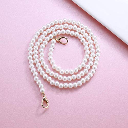 Adjustable Face Mask Lanyard with Breakaway Clip - Fashionable Pearl Chain Extender for Comfortable Neck Strap & Ear Saver - Perfect for Work, Travel, Shopping & Daily Protection
