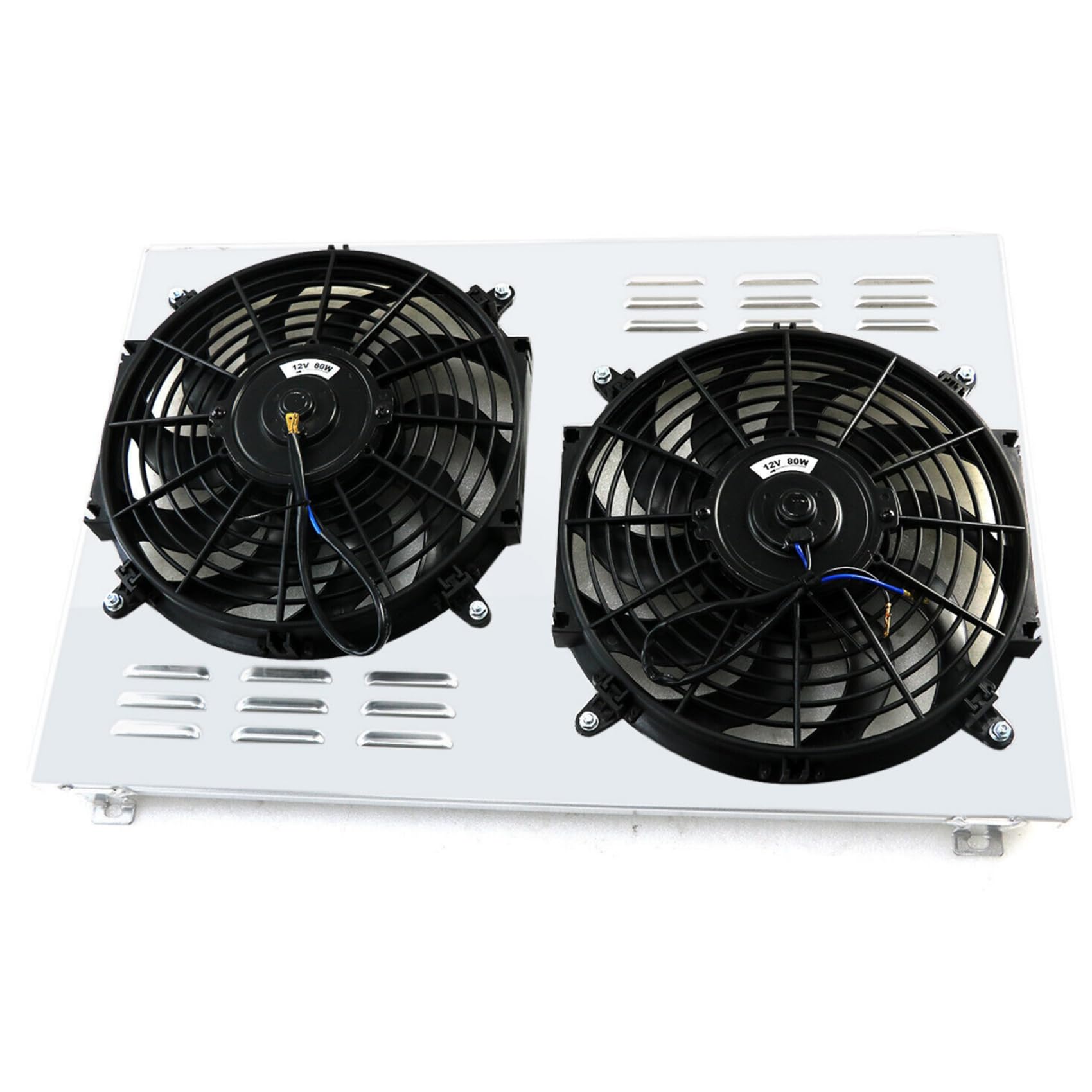 Aluminum Radiator Shroud & Cooling Fan Kit Compatible with 1967-1990 Chevy C/K Series, 1972-1980 GMC C/K Series, Buick, Cadillac, Plymouth, Pontiac - Perfect for Engine Cooling & Performance Upgrades