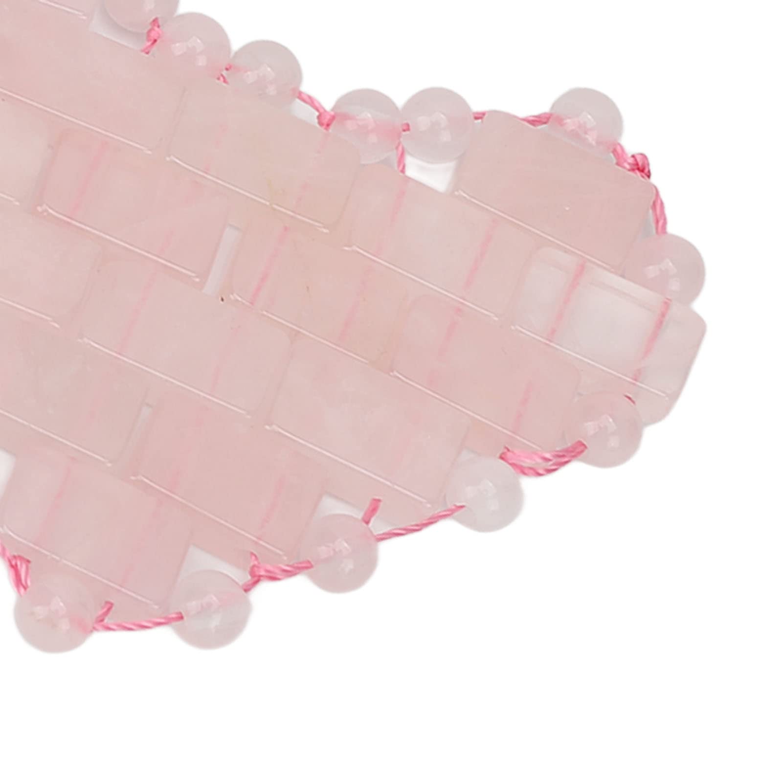 2Pcs Jade Stone Eye Pads for Wrinkles & Puffiness Removal - Heart Shaped Facial Massage Tool for Relaxation, Dark Circle Reduction & Stress Relief - Reusable Rose Quartz Eye Mask for Skincare & Beauty Routine - Perfect for Spa, Travel & Home Use