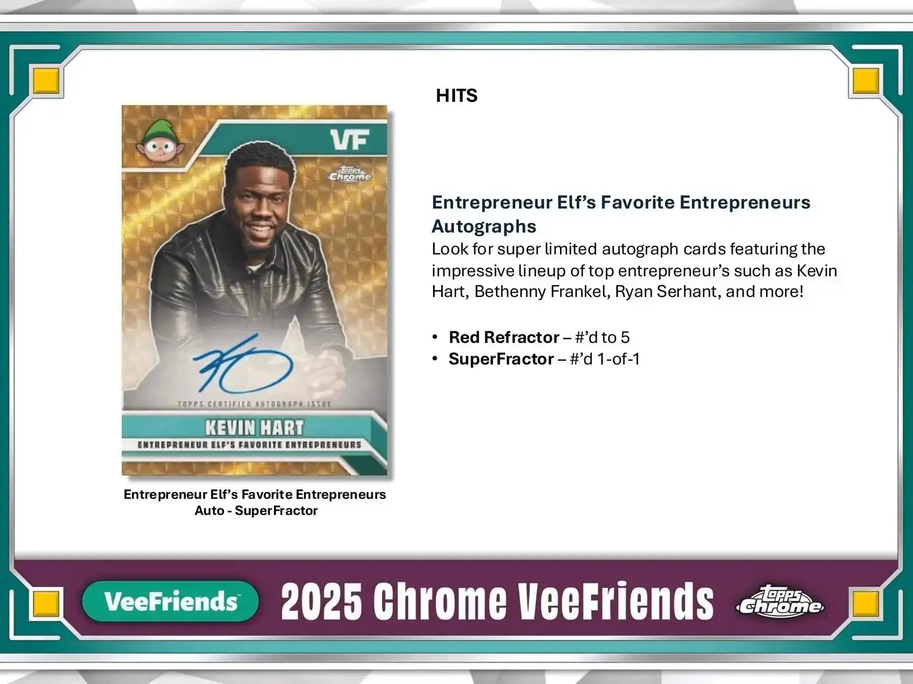 2025 Topps Chrome VeeFriends Trading Cards Hobby Pack - Single Pack for Collectors & Investors | Perfect for Gifts, Trading, and Display