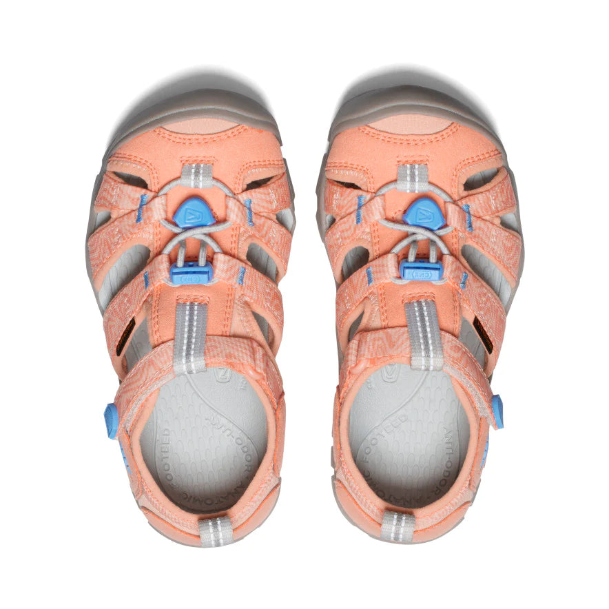 Keen Papaya Punch/Marina Seacamp II CNX Kids' Water Sandals - Comfortable & Durable Beach & Pool Shoes for Boys & Girls - Perfect for Summer Play, Water Activities & Outdoor Adventures