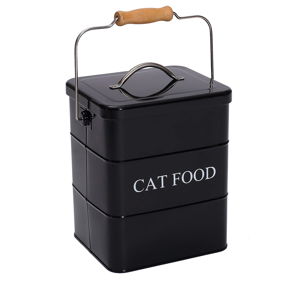 Geyecete Airtight Dog Food Storage Tin with Lid & Spoon - Medium Pet Food Container for Dry Kibble, Treats & Snacks - Perfect for Kitchen, Pantry & Travel Use