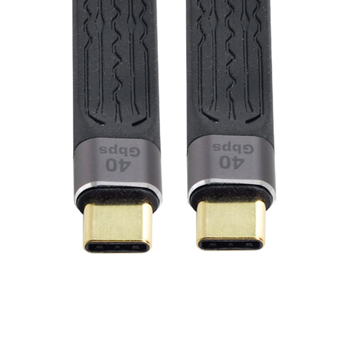 Chenyang USB-C to USB-C Cable 40Gbps USB4 100W PD Fast Charging 8K Video Flat Slim FPC Data Cable (13cm) - Compatible with MacBook, Laptop, Phone & Tablet for Home Office & Travel Charging