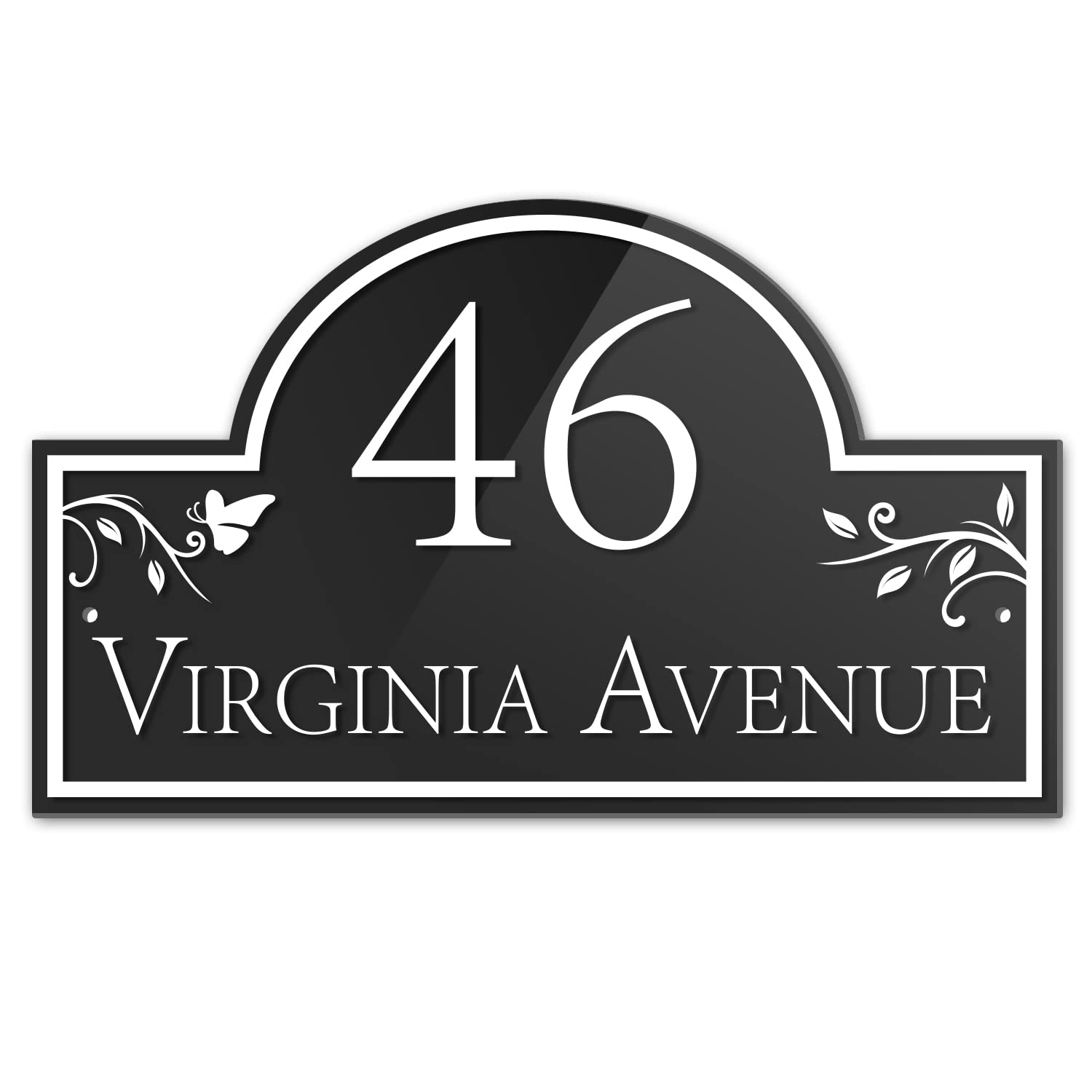 Custom House Number Sign - Personalized Address Plaque (13