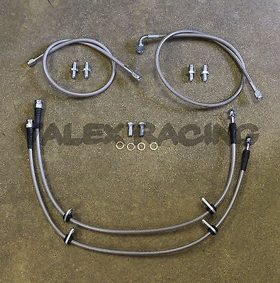 92-95 Honda Civic EG Complete Stainless Steel Front Brake Line Replacement Kit - Upgrade for Improved Braking Performance & Safety (Perfect for Daily Commuting, Racing & Performance Upgrades)