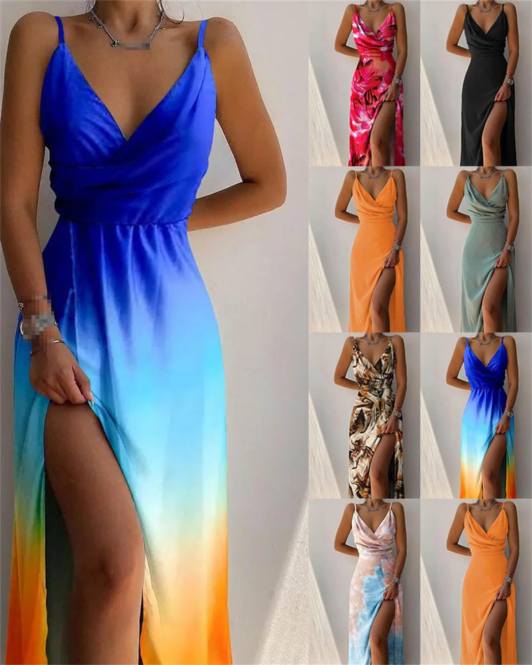 Women's Sexy Backless Long Dress - Floral Print Sleeveless Summer Swing Maxi Dress for Beach Vacation, Party & Date Night | Lightweight Flowy Camisole Dress for Women