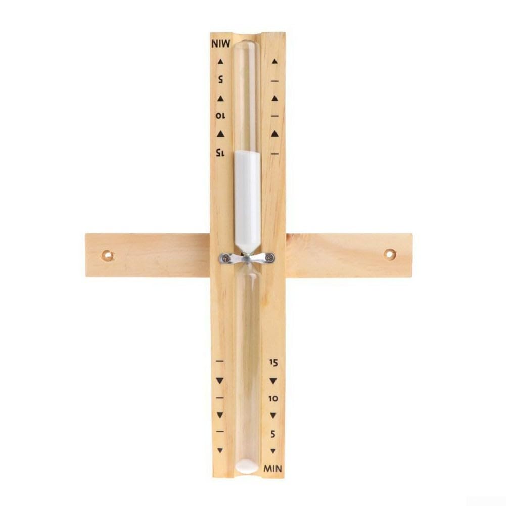 Premium Wooden Spa Hourglass Timer - 5/10/15 Minute Sand Timer for Relaxation, Bath, Yoga & Meditation - Elegant Home & Spa Decor Gift