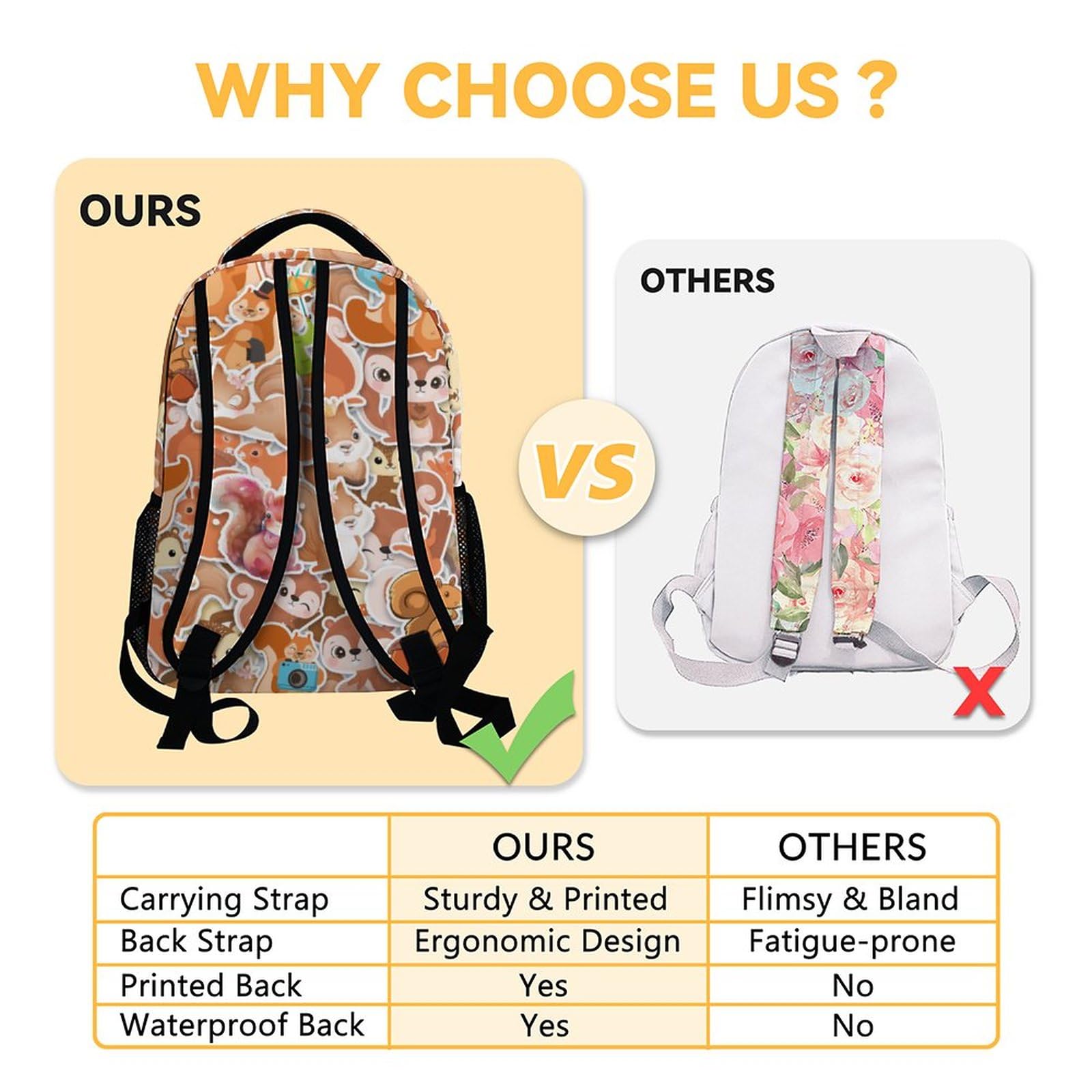 Cute Squirrel Backpack for Kids - 16 Inch Lightweight School Bookbag for Girls & Boys | Durable Backpack for Elementary, Middle School & Outdoor Adventures