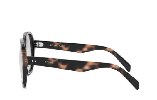 Celine THIN CL50151I 055 Shiny Havana Geometric Women's Eyeglasses - Fashionable Cat Eye Frames for Women, Lightweight & Stylish Glasses for Work, Reading & Everyday Wear