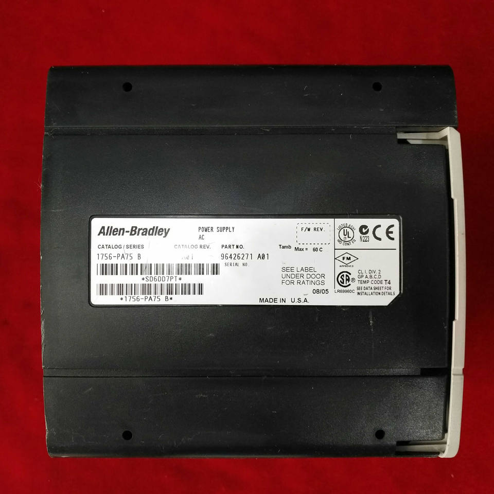 1756-PA75B Allen-Bradley Power Supply Module - Used in Good Condition | Industrial Automation & Control Systems | Perfect for PLC Upgrades & Repairs