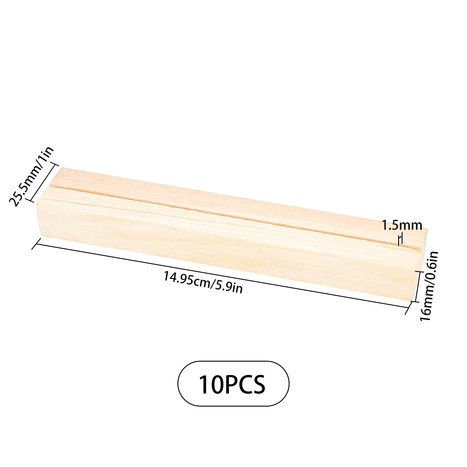 GORGECRAFT 10PCS Wooden Table Number Stands - Elegant Place Card Holders for Weddings, Parties & Events (5.9”x1”x0.6”) - Perfect for Table Setting, Name Card Display & Retail Shop Decoration